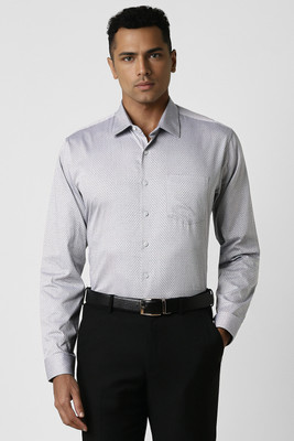 VAN HEUSEN Men Self Design Formal Grey Shirt