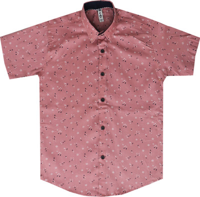 Cay Boys Printed Casual Red Shirt