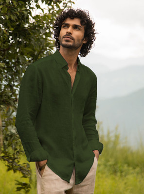 METRONAUT Men Solid Casual Green Shirt