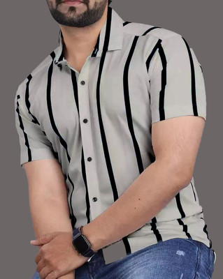 dream believe fashion Men Printed Casual Grey Shirt