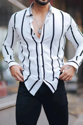 LEMZODIC Men Striped Casual Multicolor Shirt