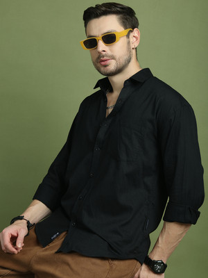 Roadster Men Solid Casual Black Shirt