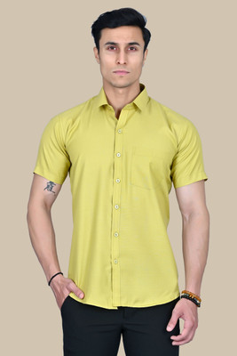 RENOUX Men Solid Casual Light Green Shirt