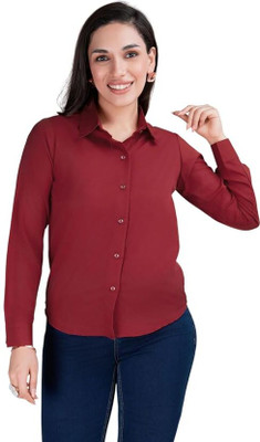 Jiyanshi Enterprises Women Solid Formal Maroon Shirt
