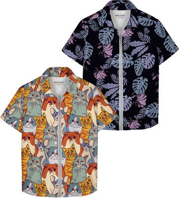 Hellcat Boys Printed Casual Multicolor Shirt(Pack of 2)