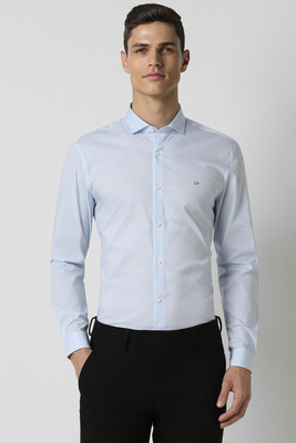 PETER ENGLAND Men Checkered Formal Blue Shirt