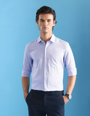 ARROW Men Self Design Formal Purple Shirt