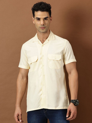 INVICTUS Men Solid Casual Yellow Shirt