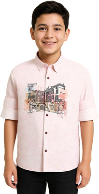 CAVIO Boys Solid Casual Pink Shirt