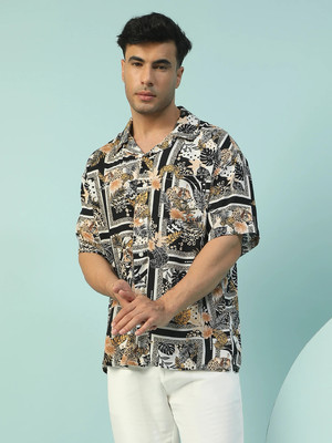 OXOLLOXO Men Printed Casual Black Shirt