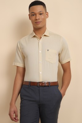 Allen Solly Men Solid Formal Yellow Shirt