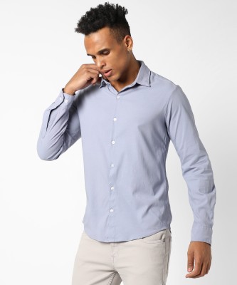 CAMPUS SUTRA Men Solid Casual Silver Shirt
