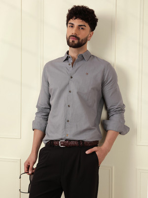 WROGN Men Solid Casual Grey Shirt