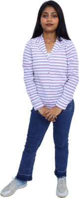 RETRORISE Women Printed Casual Purple Shirt