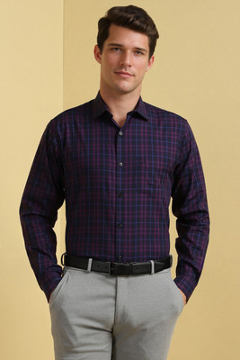 Allen Solly Men Checkered Formal Purple Shirt