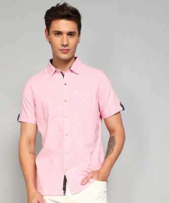 WROGN Men Checkered Casual Pink Shirt
