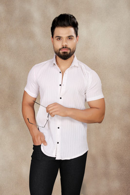 HouseOfCommon Men Solid Formal White Shirt