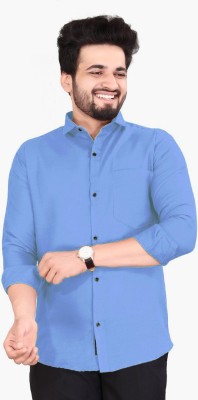 TANISHA FASHION Men Solid Casual Light Blue Shirt