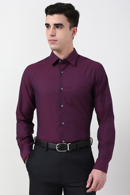PETER ENGLAND Men Solid Formal Purple Shirt