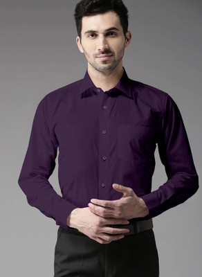 STUDIO NEXX Men Solid Formal Purple Shirt