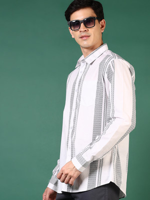 V-MART Men Printed Casual White Shirt