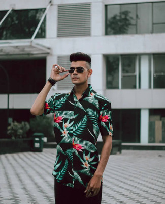 STOVESSY Men Floral Print Party Multicolor Shirt