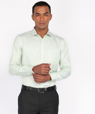 PARK AVENUE Men Self Design Formal Green Shirt