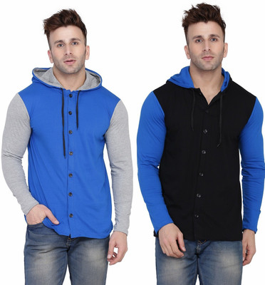 GEUM Men Solid Casual Multicolor Shirt(Pack of 2)
