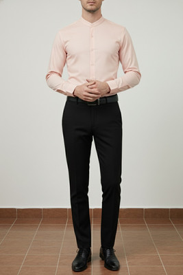 HypeDrip Men Solid Formal Pink Shirt