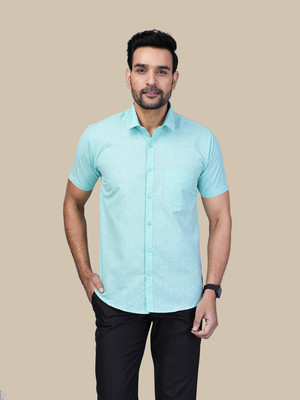 RENOUX Men Solid Casual Light Green Shirt