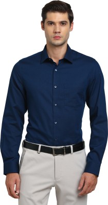 TURTLE Men Self Design Formal Blue Shirt