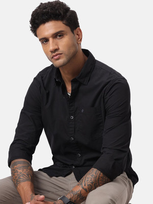 WROGN Men Solid Casual Black Shirt