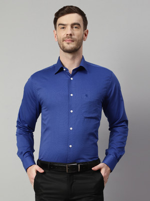 CANTABIL Men Solid Formal Blue Shirt