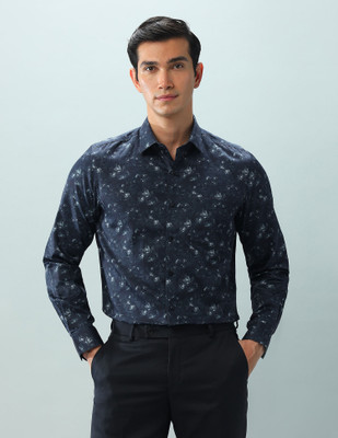 ARROW Men Floral Print Casual Blue Shirt