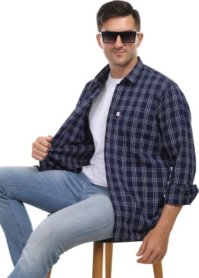 Marc Laurent Men Checkered Casual Grey Shirt