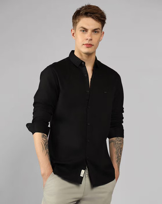 WE KAIKA Men Striped Casual Black Shirt