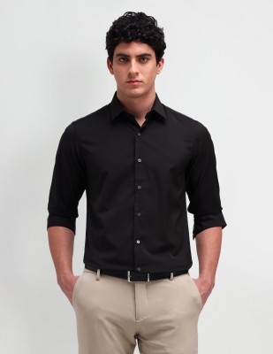 Arrow Newyork Men Solid Formal Black Shirt