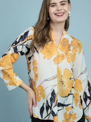 KAUTAQI Women Floral Print Casual Multicolor Shirt