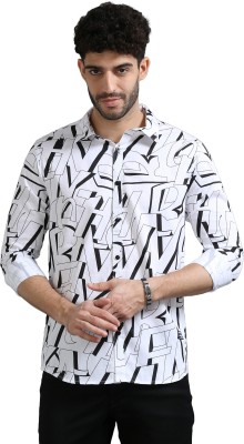 PRINTOUT Men Printed Casual White, Black Shirt