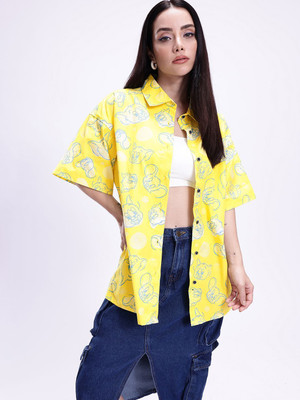 Kook N Keech Women Printed Casual Yellow Shirt