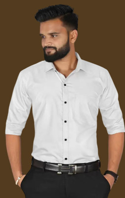 HENDRIX FASHION Men Solid Casual White Shirt