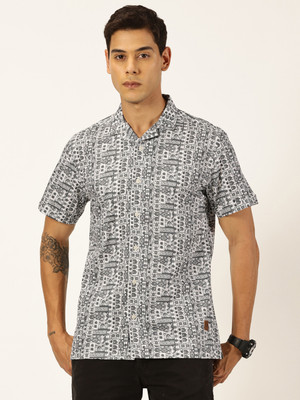 PROVOGUE Men Printed Casual Grey Shirt
