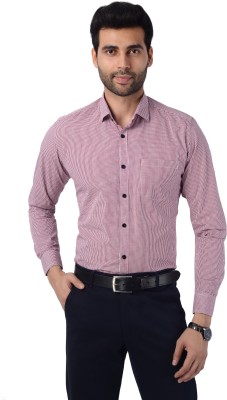 5TH ANFOLD Men Checkered Formal Pink Shirt