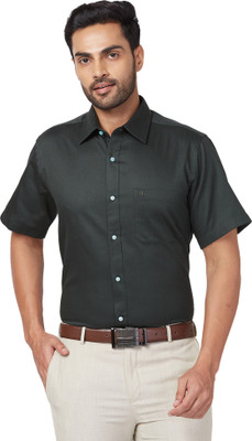 Raymond Men Solid Formal Dark Green Shirt
