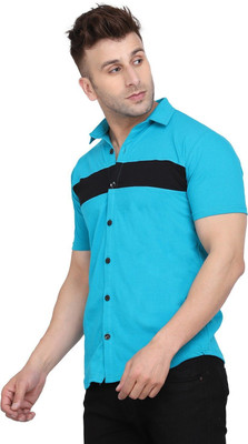 GEUM Men Solid Formal Light Green Shirt