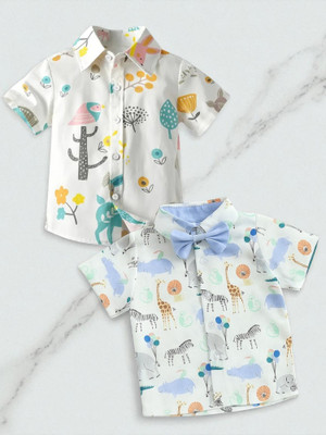 Sparrow ENTERPRISE Boys Printed Casual Multicolor Shirt(Pack of 2)