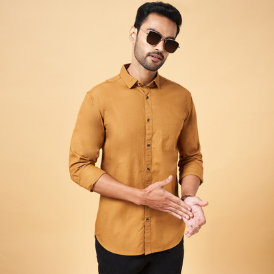 Byford by Pantaloons Men Solid Casual Khaki Shirt