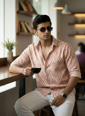 INDICLUB Men Self Design Casual Multicolor Shirt