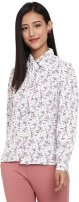 V-MART Women Printed Casual White Shirt