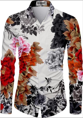 SHIV FASHION Men Printed Formal Red Shirt